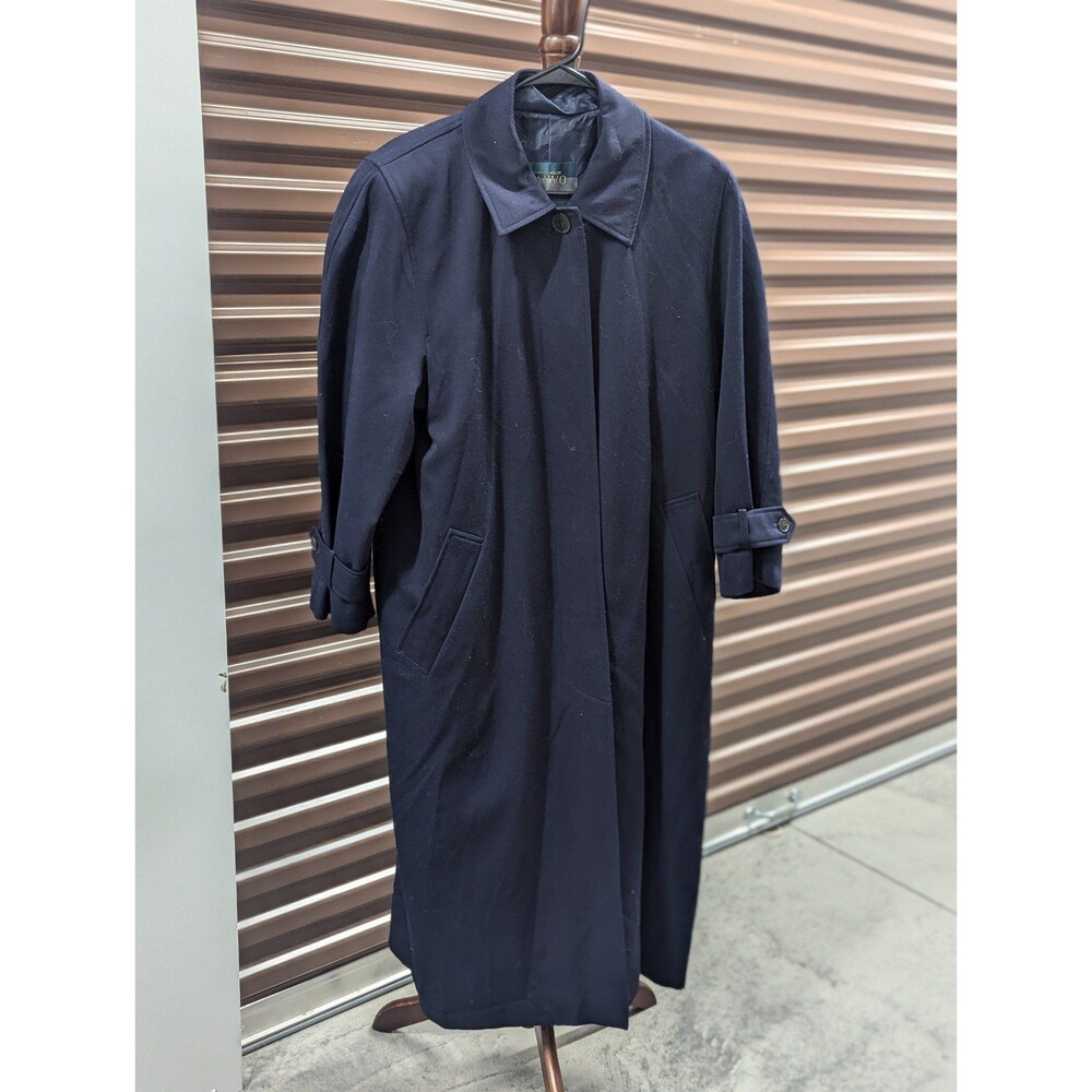 Dark Academia Vintage Sanyo Blue Trench Coat Goth 90s Y2K‎ Club Kids Tailored